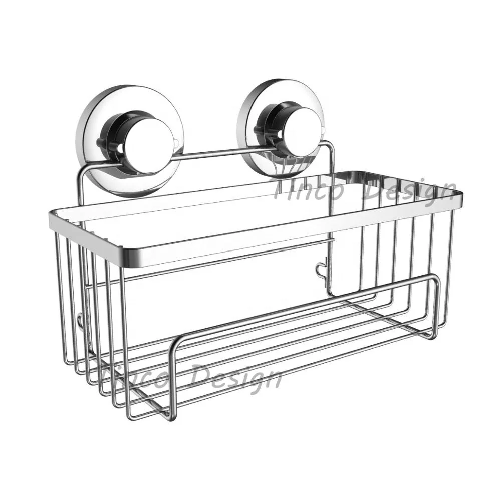 
TINCO Bathroom Shower Caddy, Deep Basket Shelf with Suction Cups,Bath Organizer Kitchen Storage Basket for Gel Holder Bathroom 