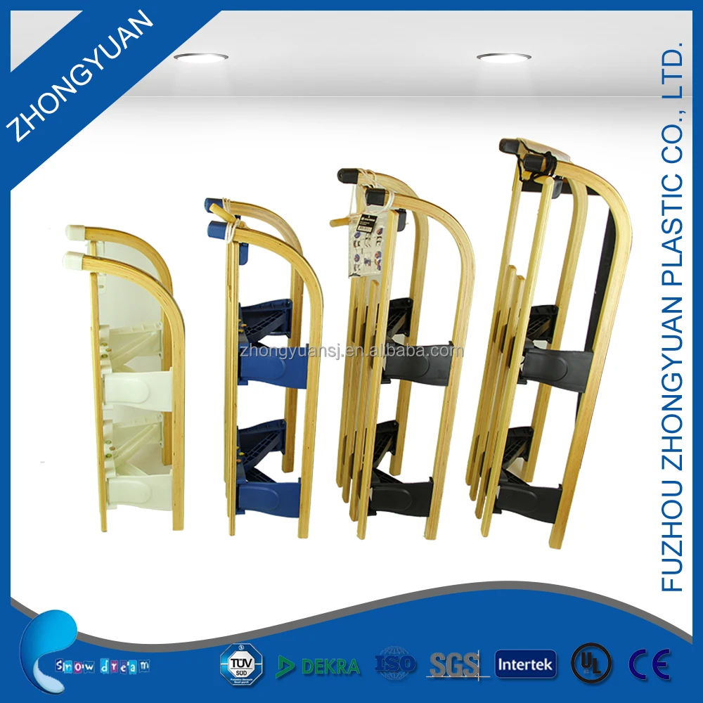 high quality eco-friendly Low price foldable snow wooden sled