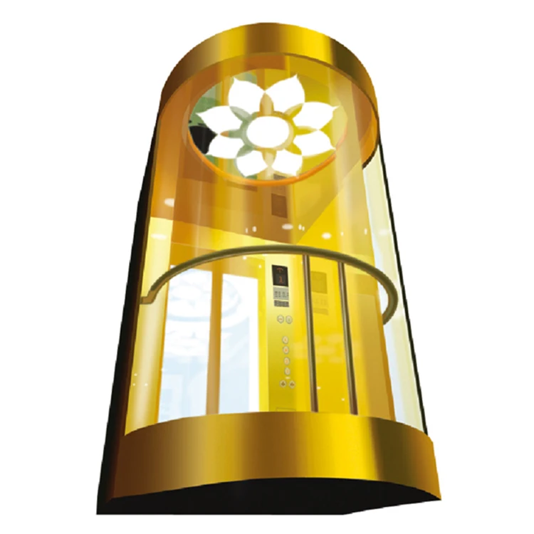 Gorgeous 360 degrees roomless residential glass panoramic observation lift