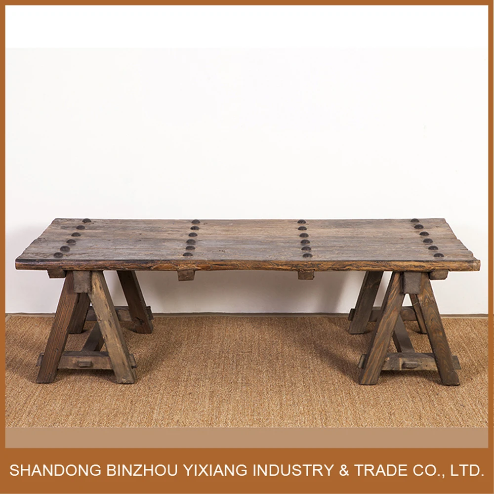 Antique vintage rustic reclaimed design wooden coffee table