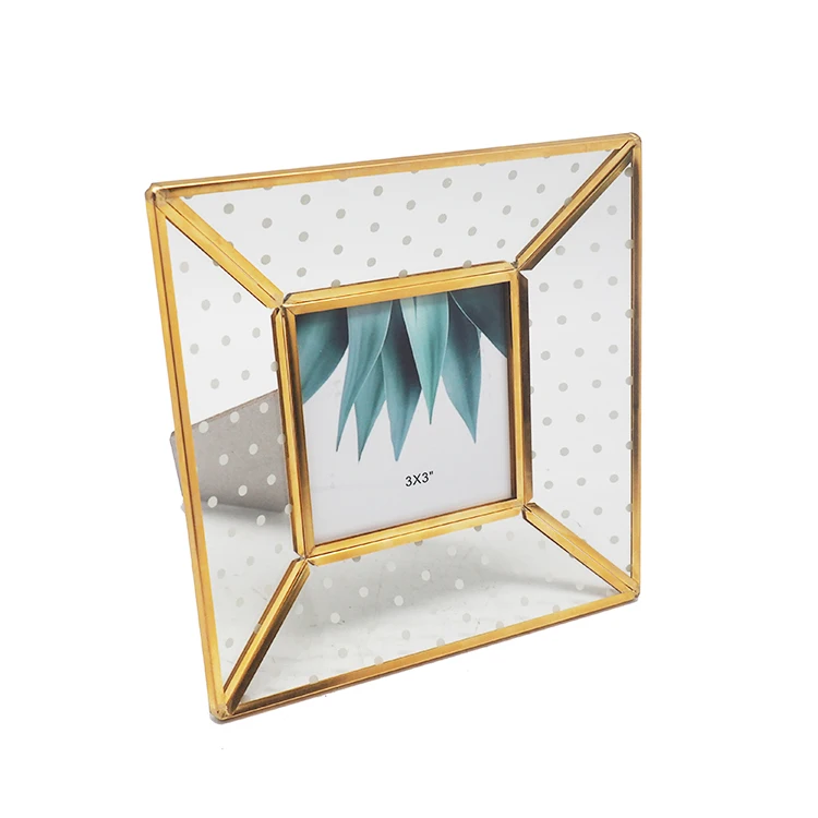 Hot selling metal glass photo picture frame for wedding decoration