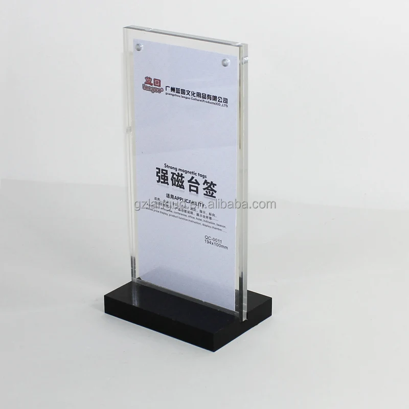 Wholesale A4 Acrylic desktop photo pictures frame price tag label holder display stand custom sizes A4 A5 8.5X11 5X7 inches