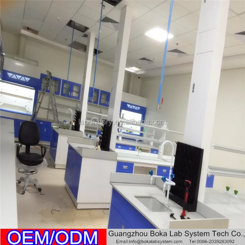 Commercial Furniture Floor-Mounted Metal Workbench With Shelf For Microbiology Laboratory