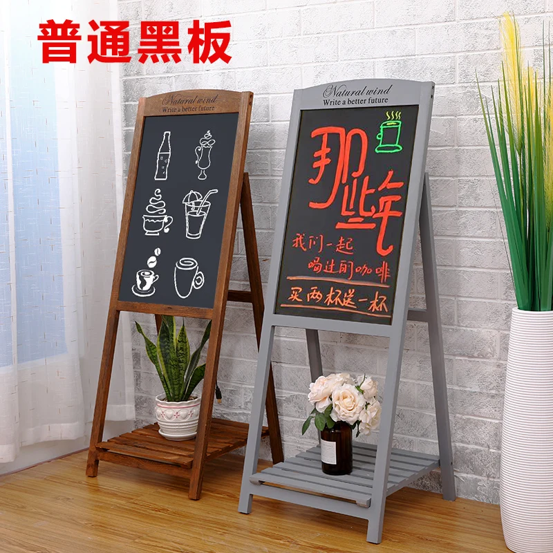 Foldable Wooden advertising blackboard with stand