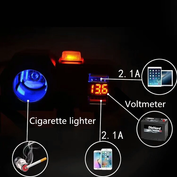 New waterproof socket moto 12v 5v cigarrera puerto usb with voltmeter