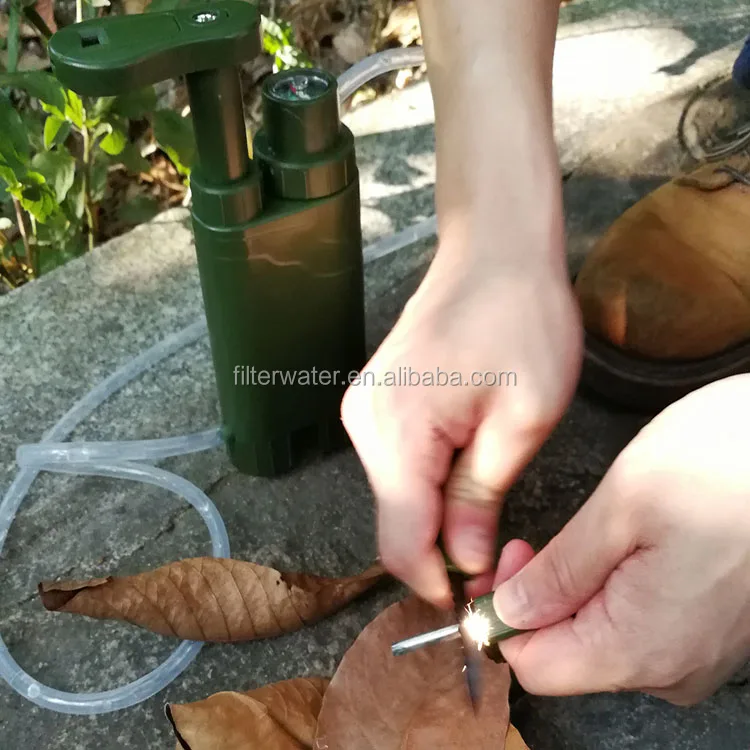 portable camping water filter  personal water filter for camping, military, tactical, emergency, first aid kit