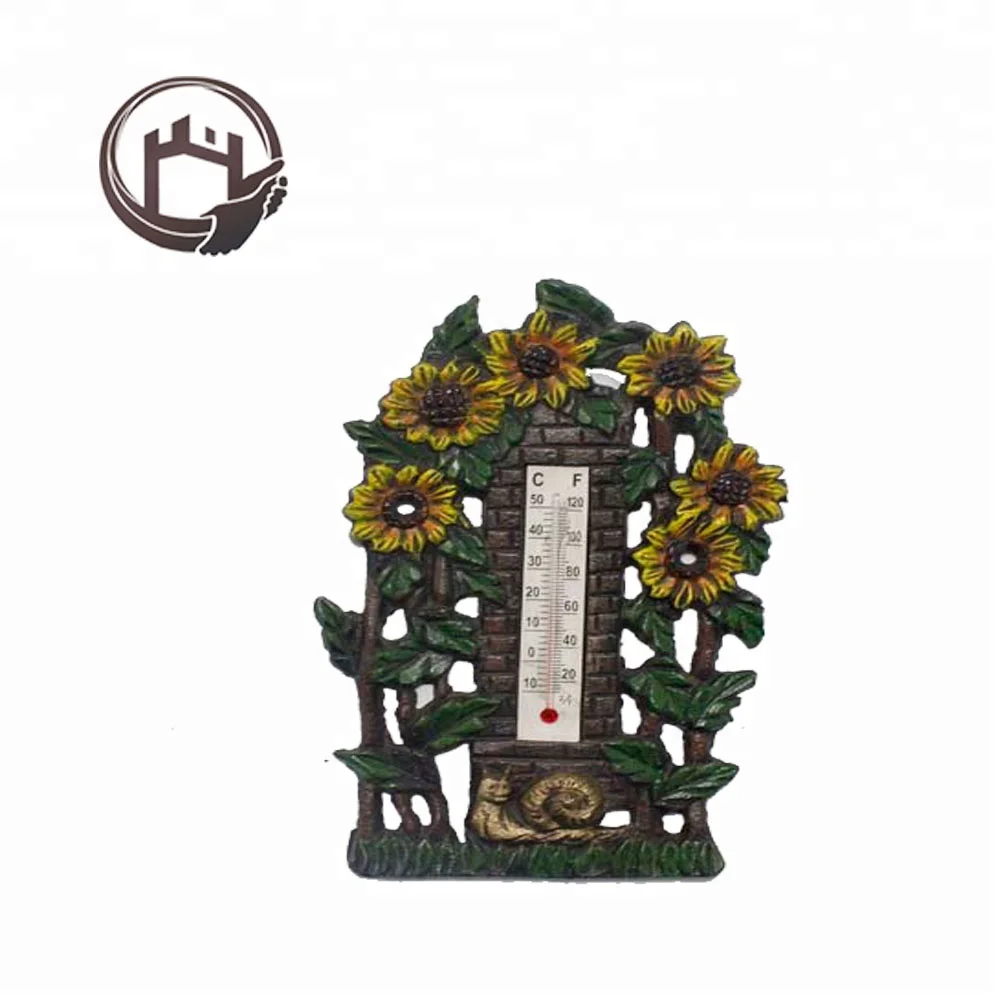 Decorative outdoor and indoor red mercury thermometer with large display