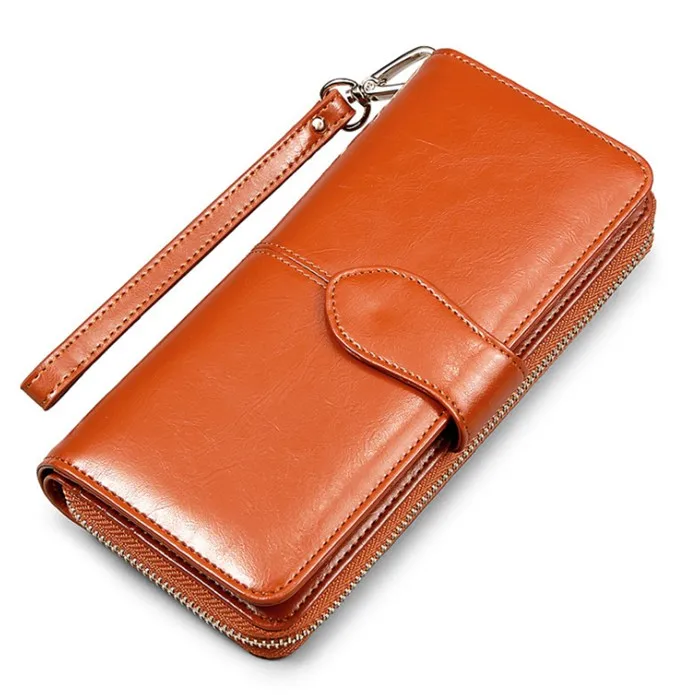 Guangzhou factory hot sale fashion long design wristlet ladies clutch purse women wallet