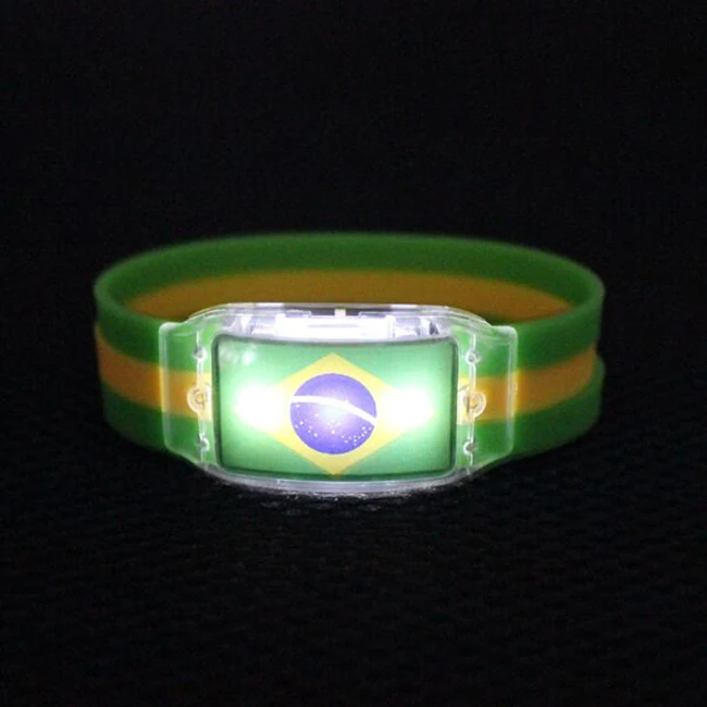LED Silicone Light-Up Charm Bracelet with Custom Logo for Thanksgiving Christmas Football Powered by Battery