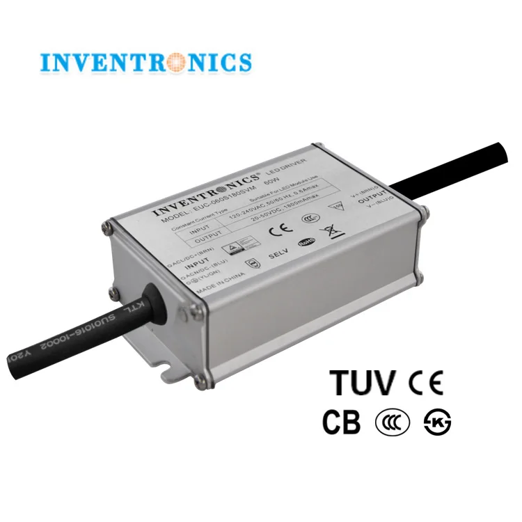  Европейским сертификатом соответствия от сертификационной организации KS CCC Inventronics 60 Вт 20-40Vdc IP67 1500mA светодиодный драйвер постоянного тока импульсный источник питания трансформатор для светодиодные лампы