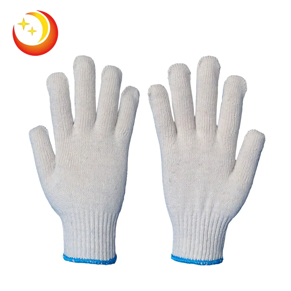 7 gauge natural white cotton knitting gloves 700g