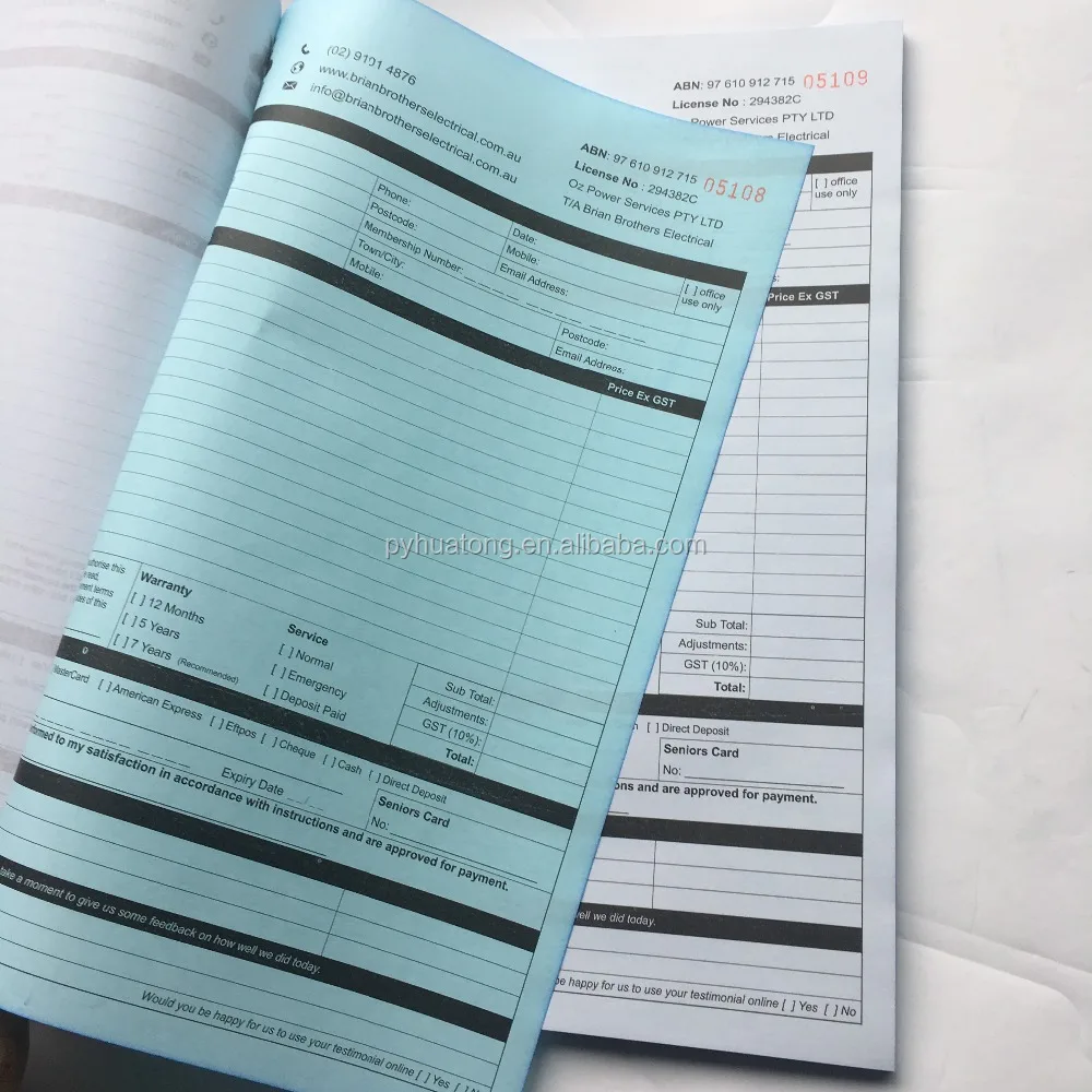 Записная книжка и квитанция NCR