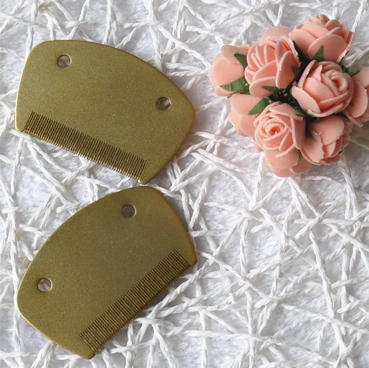 Pocket Golden Color Aluminum Human Lice Nit Louse Flea Tick Comb With Close Gap Aluminum Comb Teeth