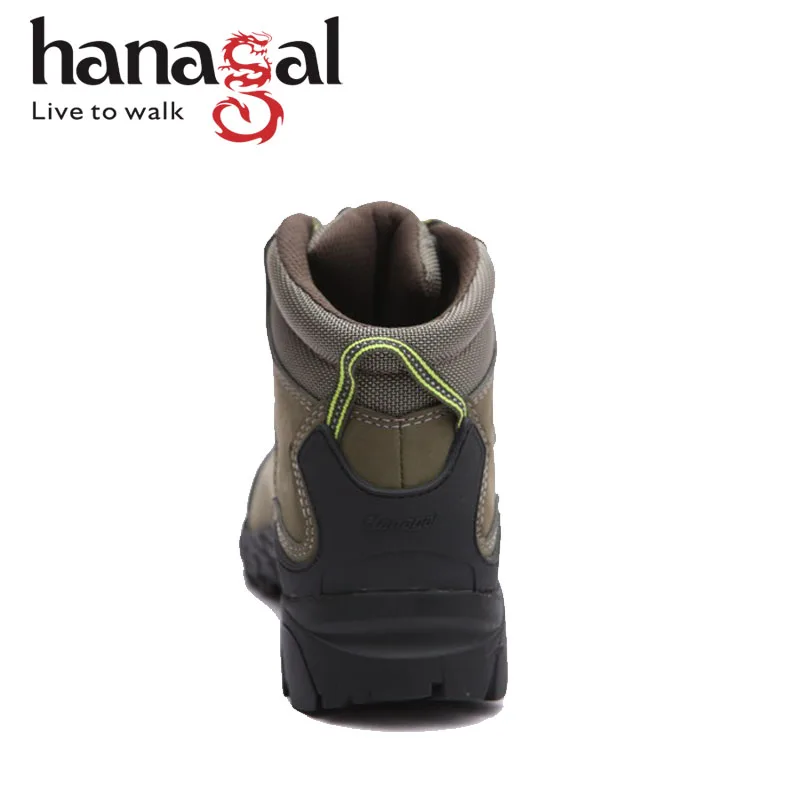 Rubber outsole genuine waterproof hiking boots technology shoes green hunting boots for men