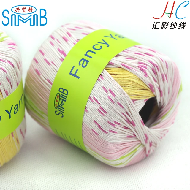 factory wholesale Fashion Popular Low Price space dyed fancy type  bamboo cotton mixed hand knitting yarn for knitting sweater