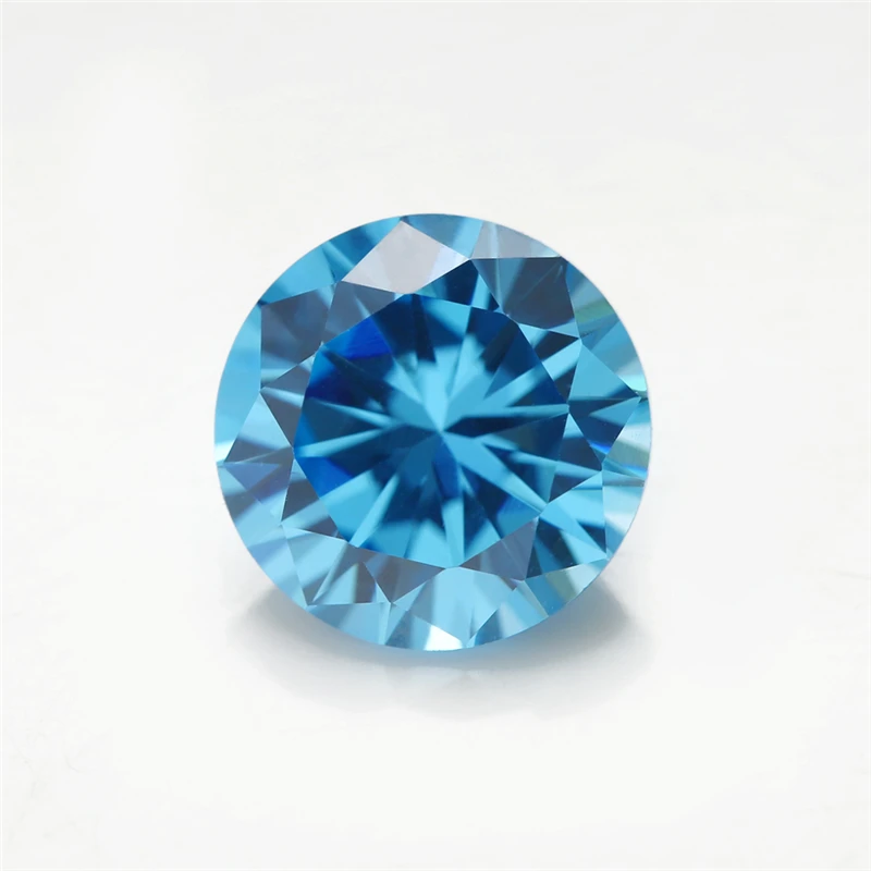 Aquamarine Color 1mm ~10mm Round Synthetic Cubic Zirconia stone prices