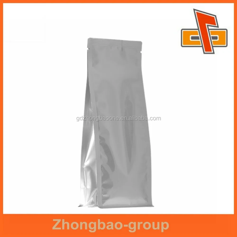 aluminum foil matt silver bag with zipper for tea/coffe packaging