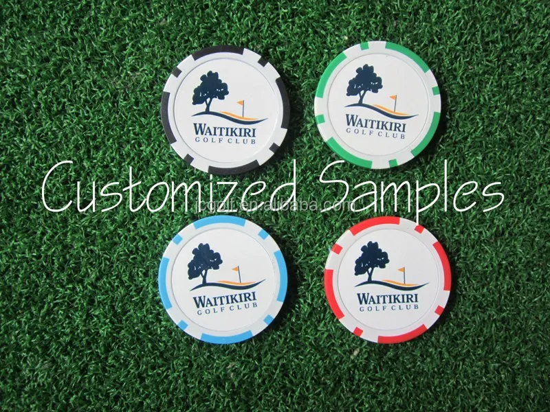 40 mm diameter 11.5 grams Custom logo full color printing on both side unique casino poker chips golf ball marker