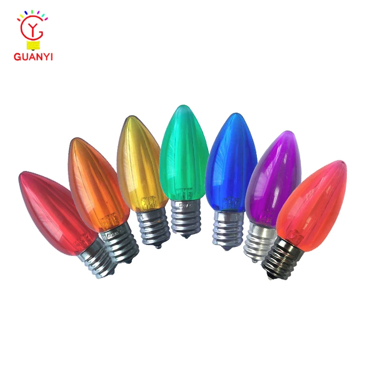 UL Smooth Transparent Multicolor Garden Decoration C9 LED Christmas String Light Bulbs