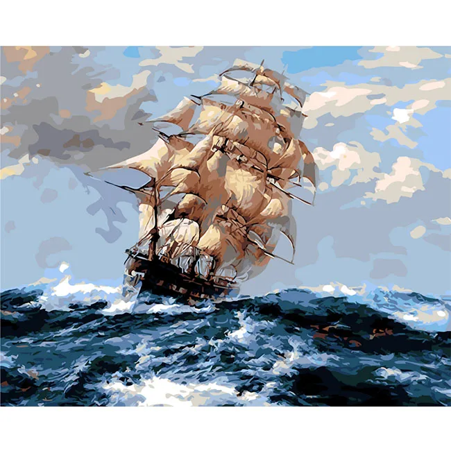 diy digital oil painting,pirate boat diy oil painting by numbers,3d oil painting on canvas