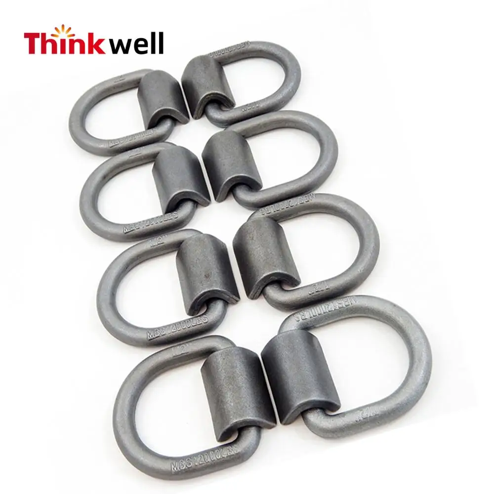 Thinkwell Hot Sale Forged Carbon Steel D Ring with Weldable Bracket Galvanized Finish