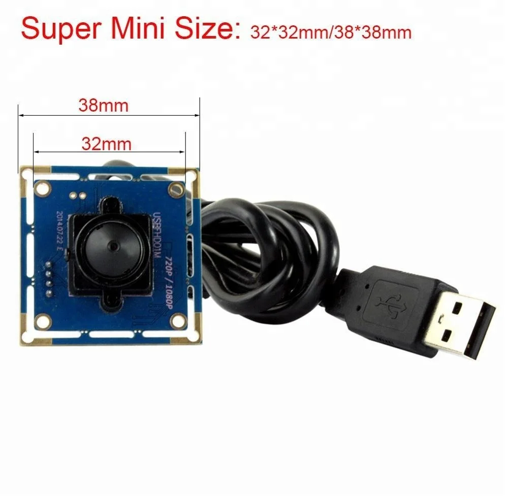 ELP 2MP FHD USB Webcam Mini Camera Module 30fps 1080P USB with Camera 3.7mm Tiny Lens Webcam with USB2.0 Webcam
