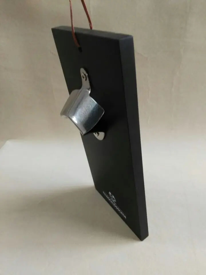 Wall Mounted Bottle Opener - Beer Opener on Unfinished Wood Board for DIY Projects, Home Decoration