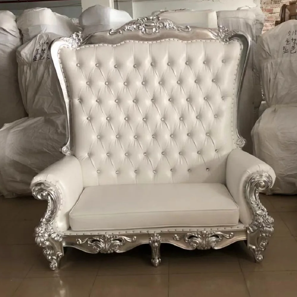 Luxury  fancy high back wedding chair king and queen throne chairs for sale