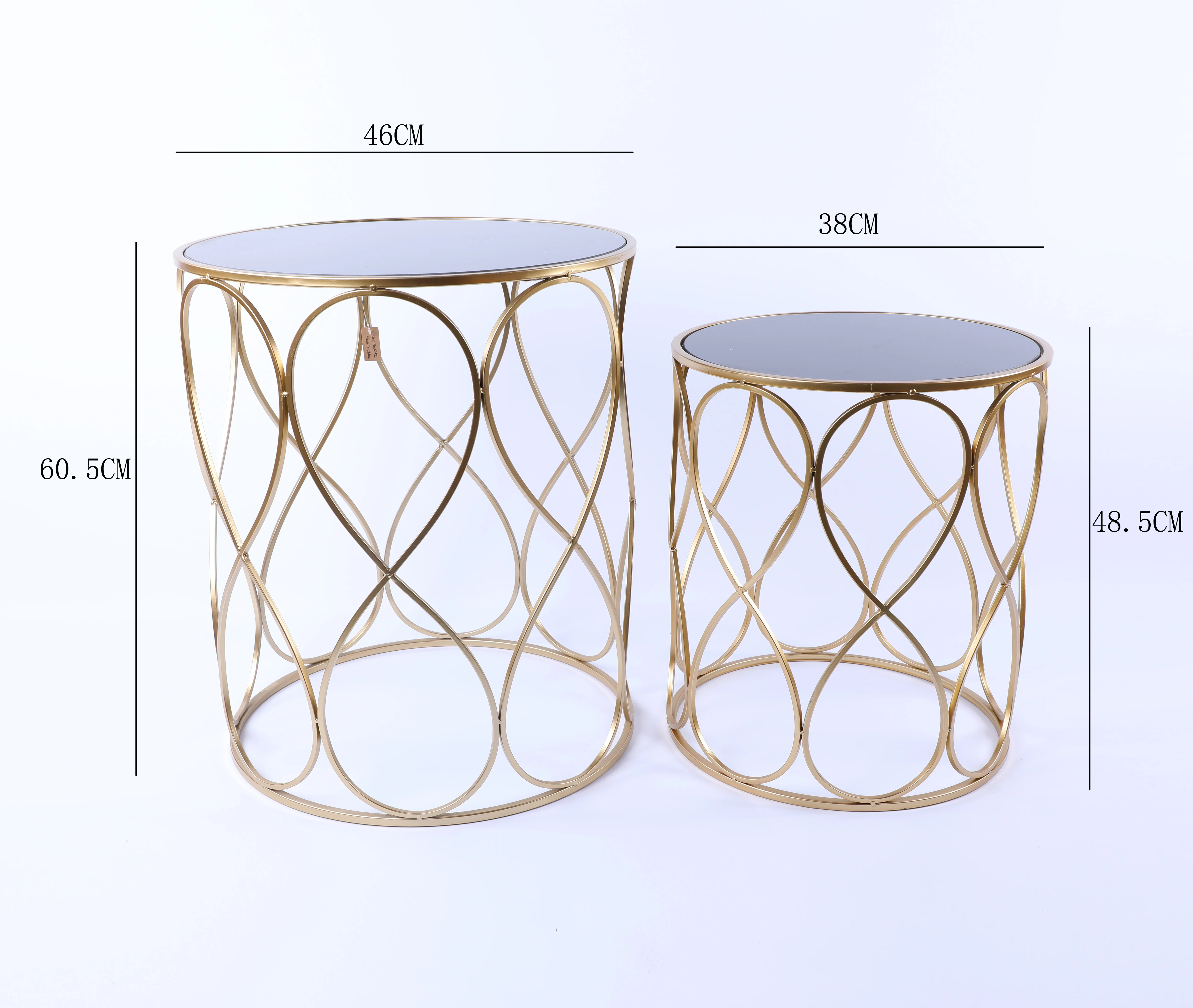 Заводская цена, круглый стеклянный Верхний металлический каркас, металлический золотой журнальный столик для чайного кафе