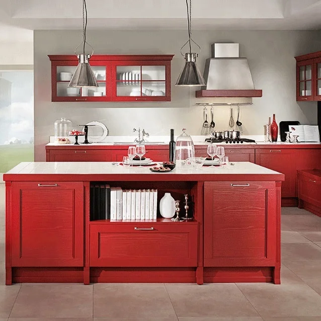 2020 latest construction project kitchen cuisine complete solid wood kitchen cabinet