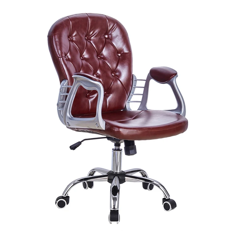 Office furniture round back lift study ergonomic leather swivel guest chair