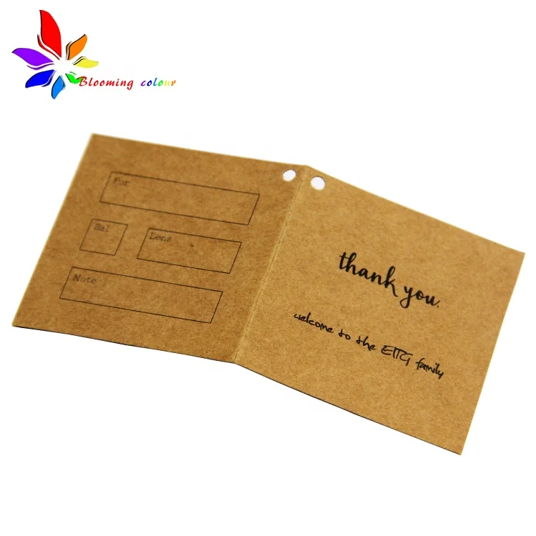 Customized printed logo hang tag foldable paper label for clothing cosmetics garment jewelry