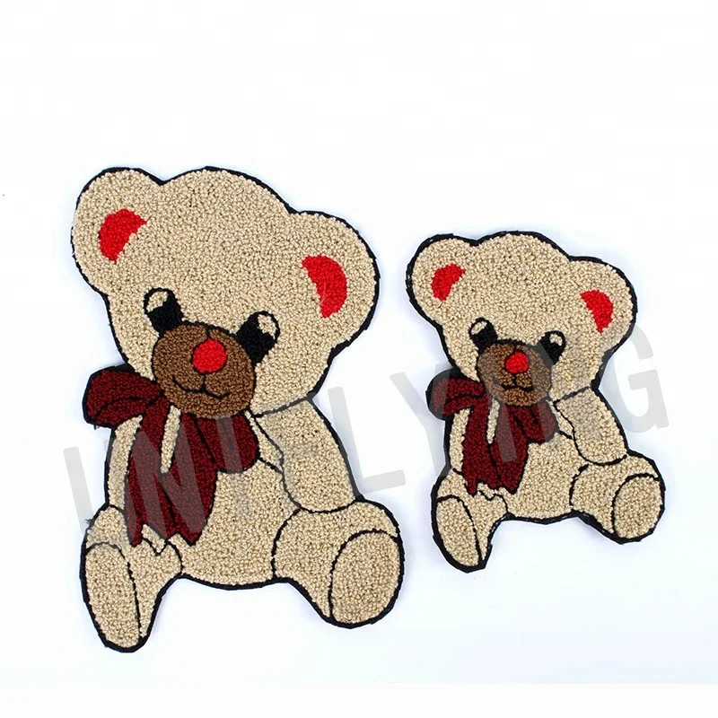 Hot Sell Cute Decorative Bear Chenille Patches for Kids Clothing