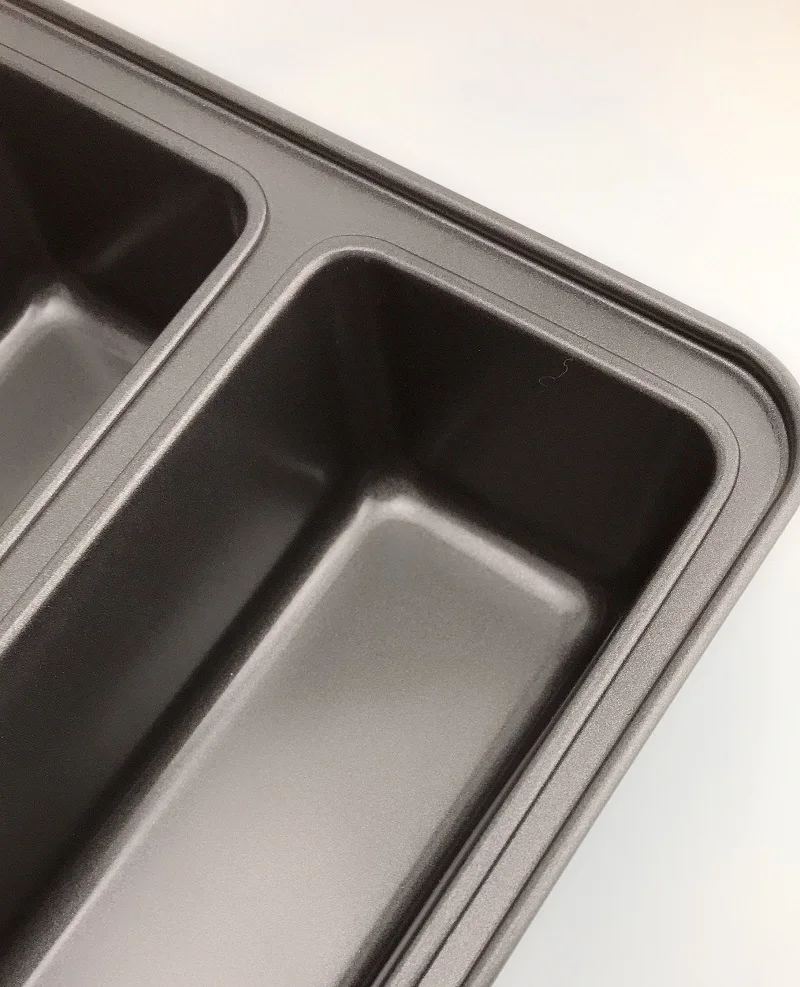 2019 hot sale high quality carbon steel 3 division non sticker lasagna Baking pan meat loaf pan with insert