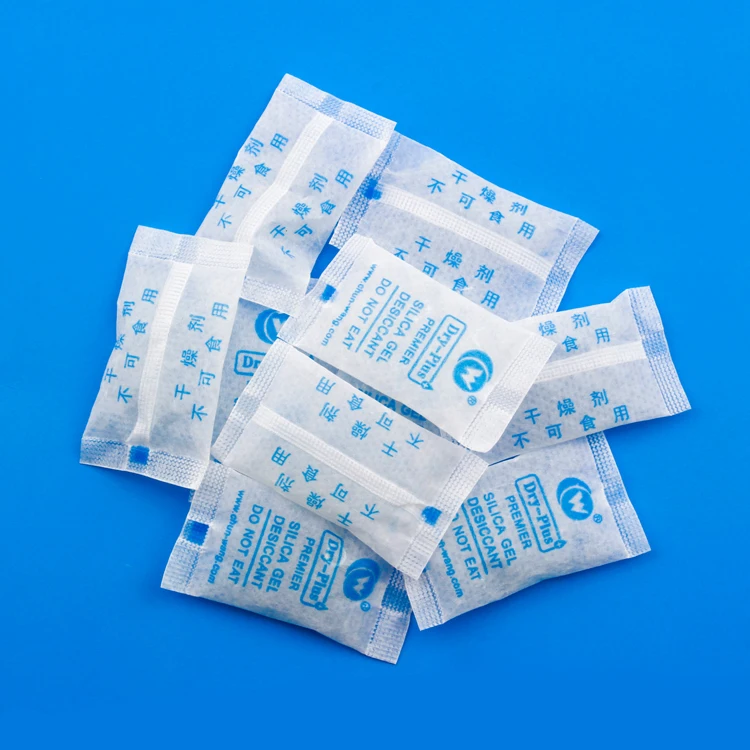 Food grade moisture absorbing silica gel desiccant packages for humidity control