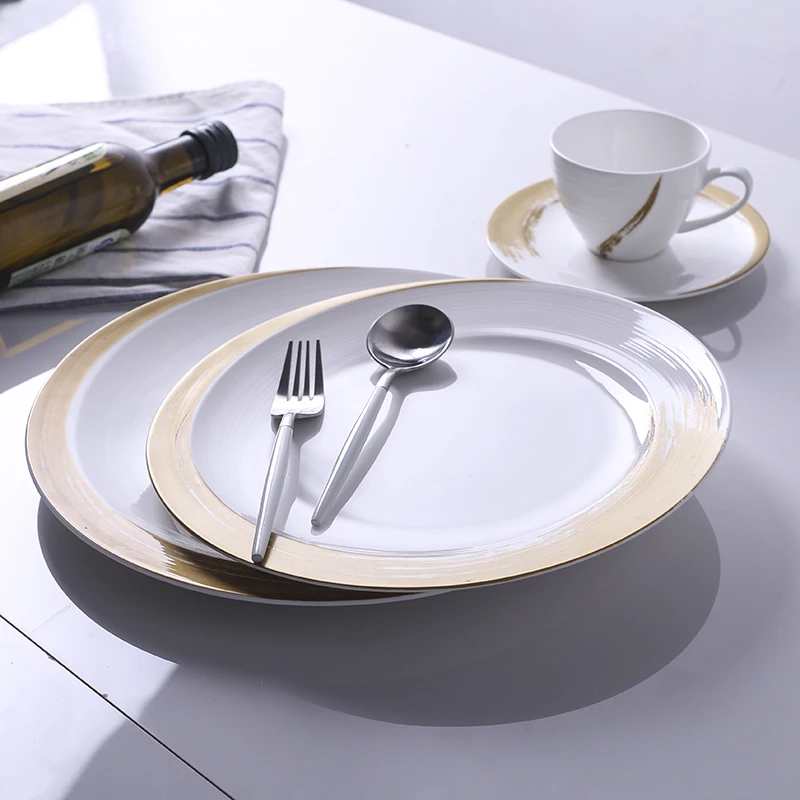 Chaozhou ceramic factory luxury porcelain ceramic spanish style dinnerware set for sale