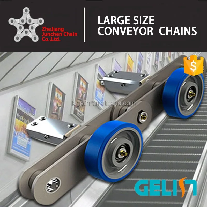 ST133F1 Moving Walkway Parts nylon roller escalator step chain