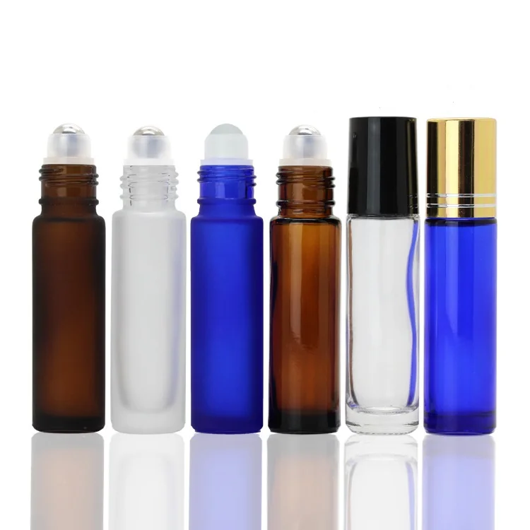 
Colorful Essential Oil Glass Bottle With Stainless Steel And Glass Roller Ball Bottle 