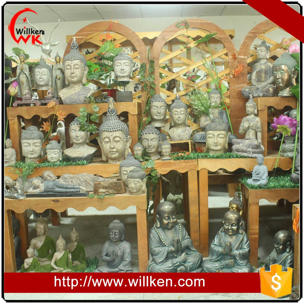 Large Size Stone Finish Fiberglass Buddha Statue for Sale