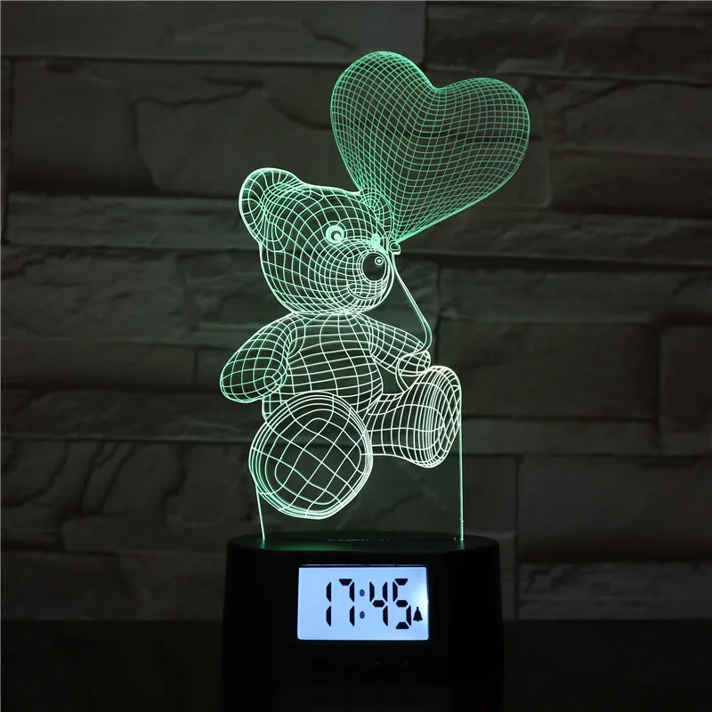 
KS 3D-076 Multi-Function 3D LED Digital desk Alarm Clock with Snooze Function 12/24 Hours Display 