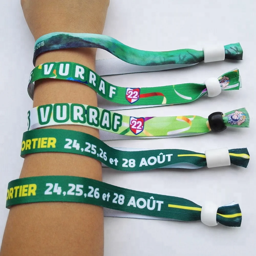 Eco-friendly polyester custom fabric wristband for events