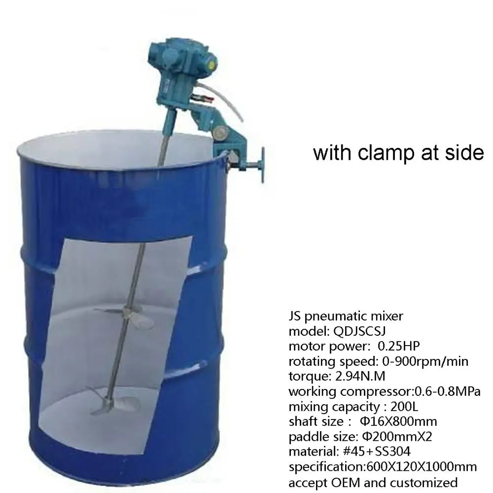 portable mixer air driven stirrer,clamping type agitator liquid mixer