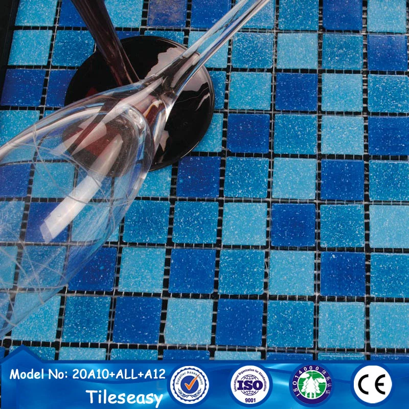 2015 new trend 25mm square glass brick tile swimming pool mosaic tiles