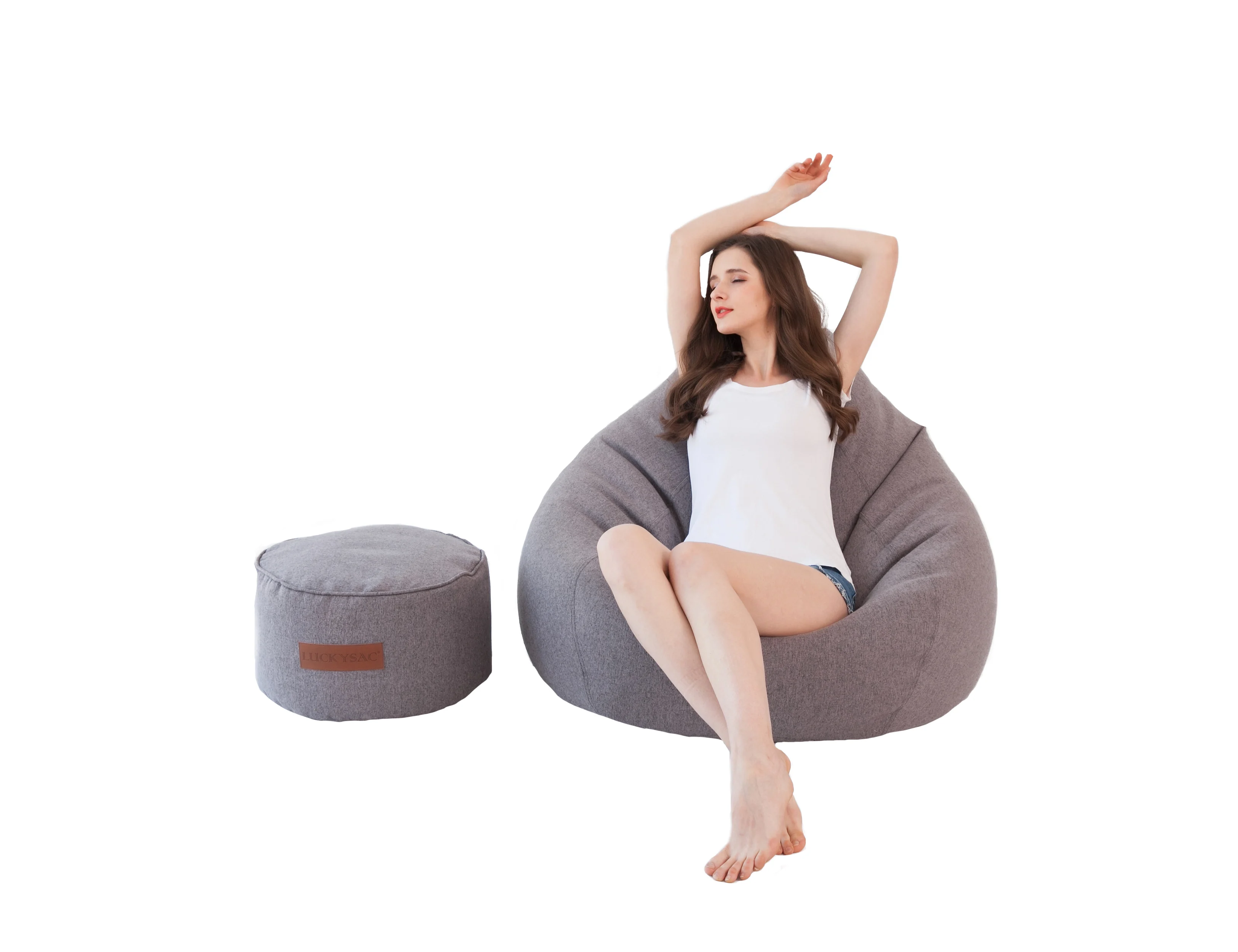 beanbag chair elastic expand Pouf bean bag curd cube chaise lounge