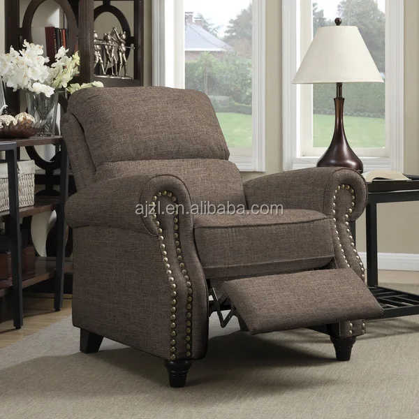 
Brown Linen Push Back Recliner Chair 