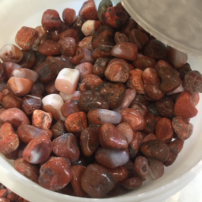 
Bulk Wholesale Natural Carnelian Tumbled Stones Agate Crystal Gravel 