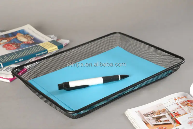 Металлический сетчатый лоток для документов, корзина для документов, органайзер для бумаги
