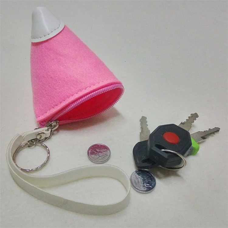 Flet Fabric Triangle Coin Sorter Wallet with Leather Wrist Strap