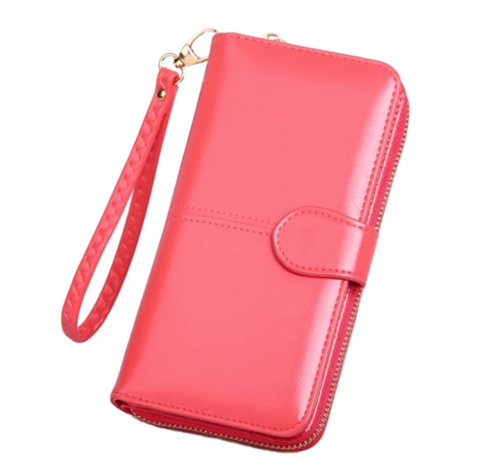 Guangzhou factory hot sale fashion long design wristlet ladies clutch purse women wallet