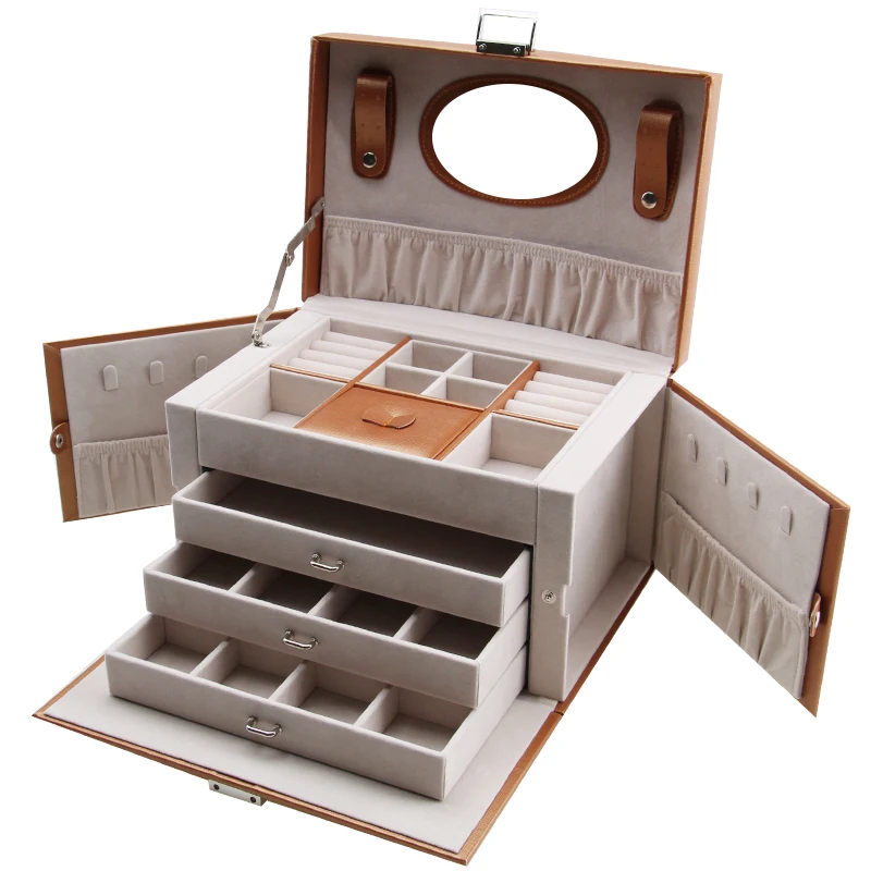 Рождественские подарки из искусственной кожи большое зеркало несколькими ящиками шкатулка с ручкой